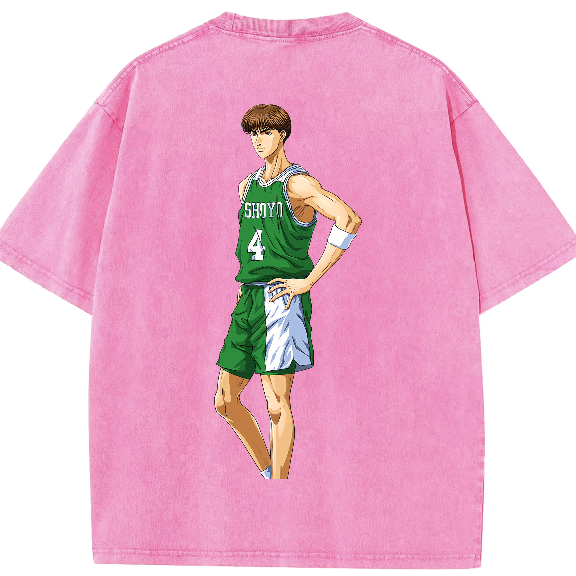 SLAM DUNK／スラムダンク 綿100% ヴィンテージ風 半袖Tシャツ（背面プリント）